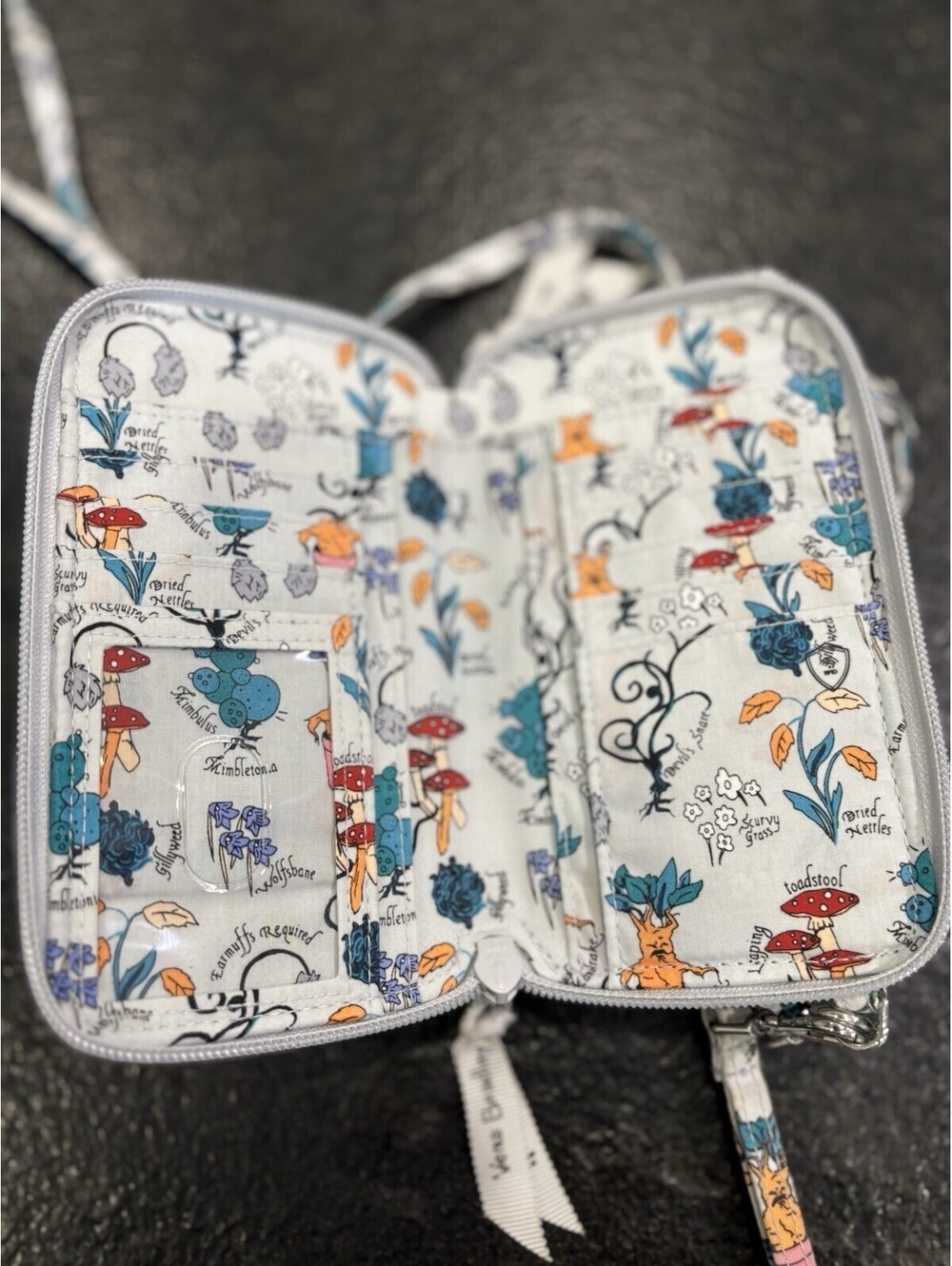 Vera Bradley Harry Potter Floral Multicolor Crossbody Zip Wallet ID Window - Picture 13 of 13